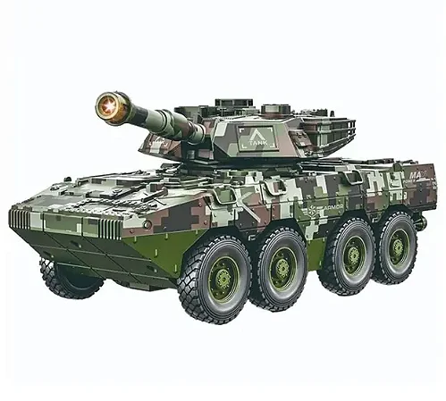 ZIPPY TOYS - Tanque de Guerra com fricção, luz e som - 1/20