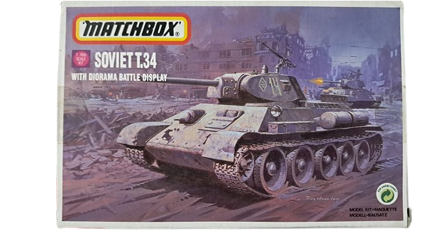 MATCHBOX - Soviet T.34 + Display para diorama de batalha - 1/76