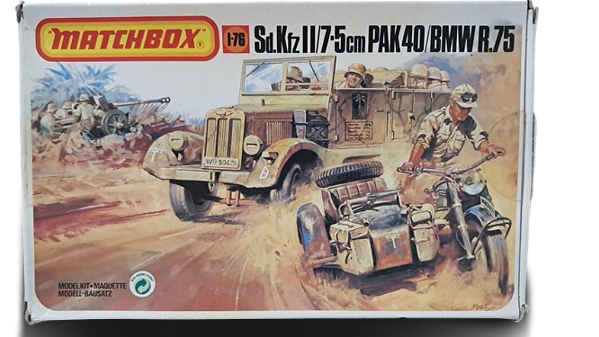 MATCHBOX - Sd. Kfz. 11 7.5cm PAK 40 + BMW R.75 - 1/76