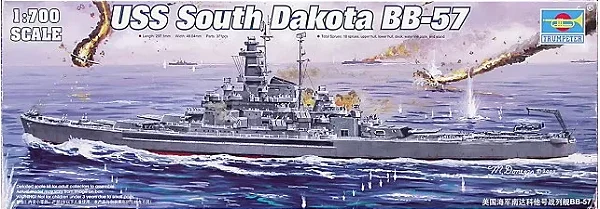 TRUMPETER - U.S.S. South Dakota BB-57 (sem caixa) - 1/700
