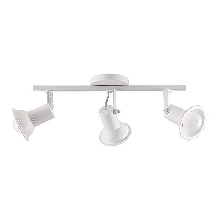 Spot Sobrepor Trilho Direcionável Octa Cupps 03 lâmpadas E27 Bivolt Design Moderno Quarto/Sala