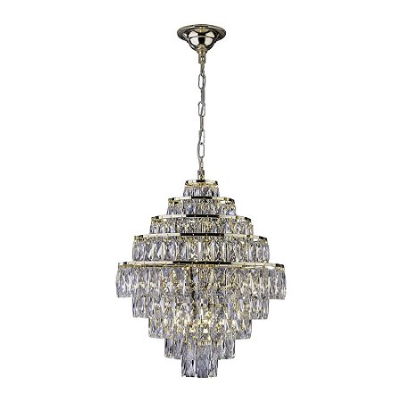 Lustre Pendente Cristal Legítimo Sala de Jantar Luxo Florença Belle 45cm