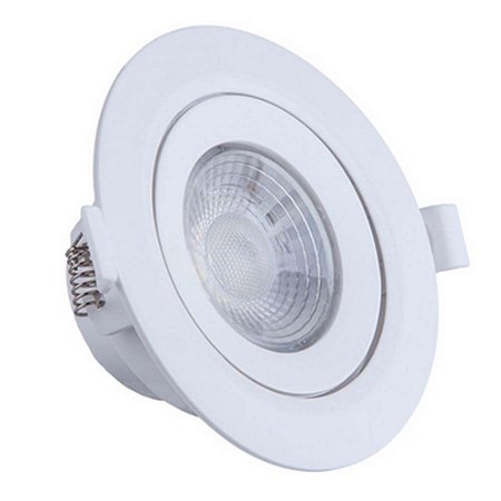 Spot Led Embutido Gesso 10W Redondo Direcionável Luz Quente ou Fria Bivolt