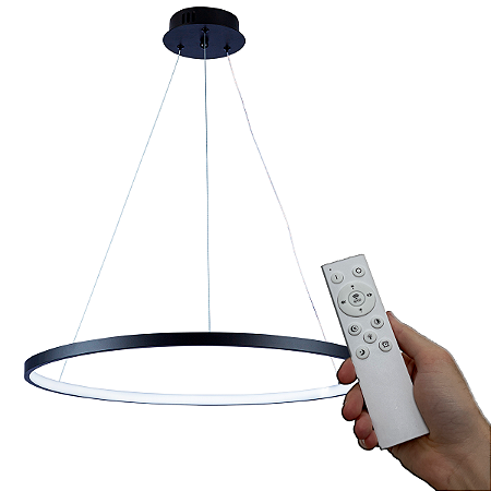 Lustre Pendente Led Moderno 3 em 1 29W 60Cm Luxuoso com Controle Remoto Bivolt
