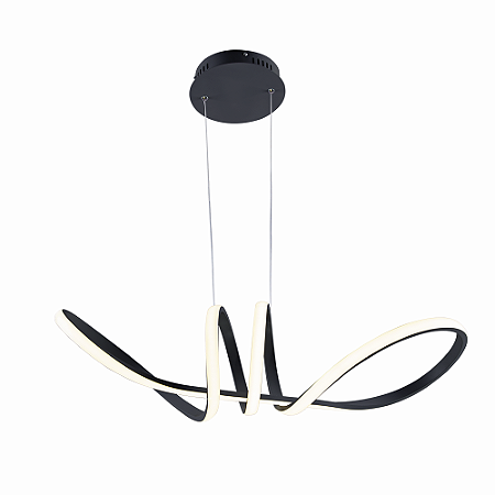 Lustre Sala Pendente Quarto Moderno Led Curvas 42W Sala Quarto Cozinha Bivolt Twisted M2 Bivolt