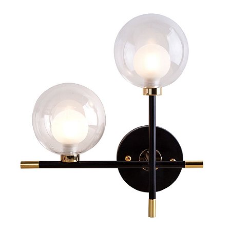 Arandela Manhattan Preto com Dourado Sputnik