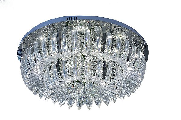 Plafon Sobrepor LED Redondo Cristal Ingrid 60cm 36W 6500K