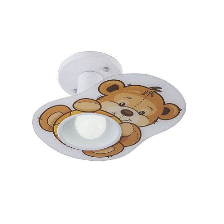 Lustre Plafon Urso 01 lâmpada E27 Luminária Quarto Infantil Bebê