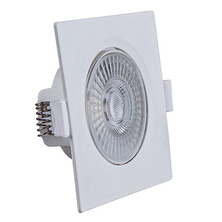 Spot de Embutir LED Quadrado PP 5W 4000K  Luminária Teto/Gesso