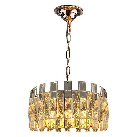 Lustre Pendente Redondo Montaggio Basic Cristal Legítimo 45cm Design Moderno