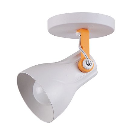 Spot Sobrepor Direcionável Octa Plus Branco/Amarelo 1xE27 Bivolt - Design Moderno Sala/Quarto