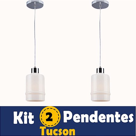 KIT 02 PENDENTE/LUMINÁRIA TUCSON MODERNO BANCADA QUARTO E SALA