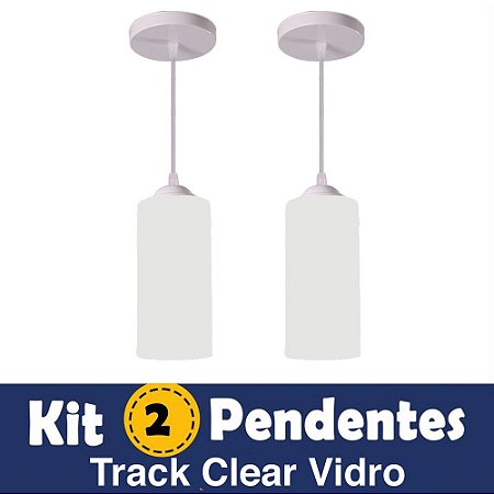 Kit 2 Pendentes/Luminária Track Clear 1xE27 - Design Moderno Quarto/Sala - Esquilos Shop