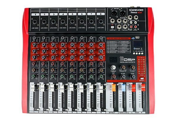 MESA DE SOM SOUNDVOICE MR-802 RUBI