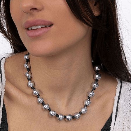 Colar bolas médias em alumínio Vestopazzo