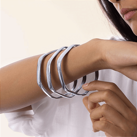 Pulseira hexagonal conjuto com 03 unidades alumínio Vestopazzo