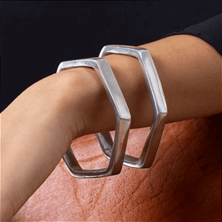 Pulseira hexagonal conjuto com 02 unidades alumínio Vestopazzo