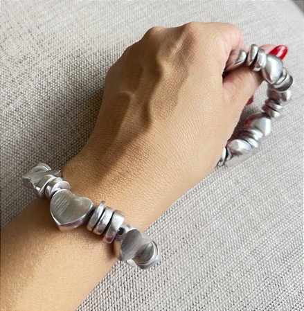 Pulseira Alumínio Coração