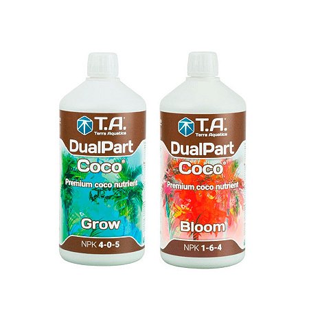 Kit Dualpart Coco Grow e Bloom 2x500ml Terra Aquatica - Kit Fertilizantes Coco