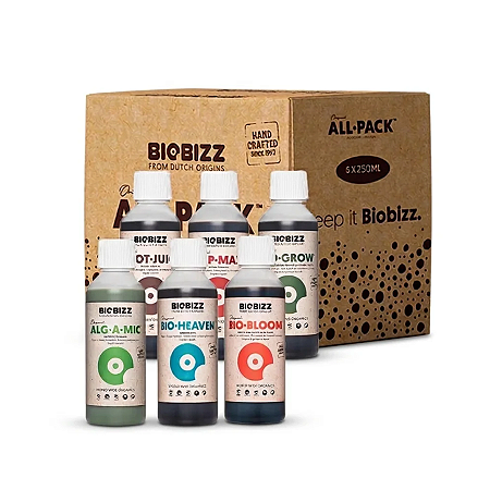 All Pack Indoor BioBizz 6x250ml - Kit fertilizantes orgânicos