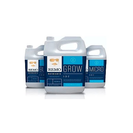 Kit Fertilizantes Base Remo Nutrients - Grow, Micro e Bloom 3x10L