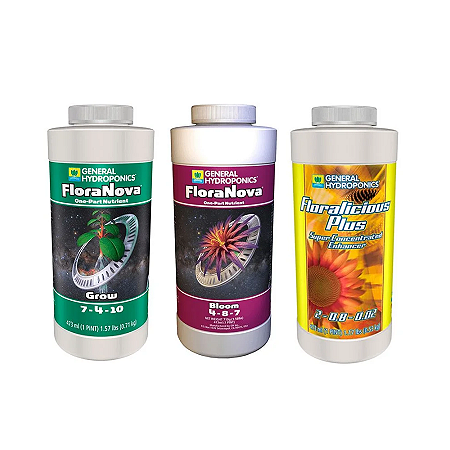 Kit FloraNova + Floralicious Plus 3x473ml - General Hydroponics