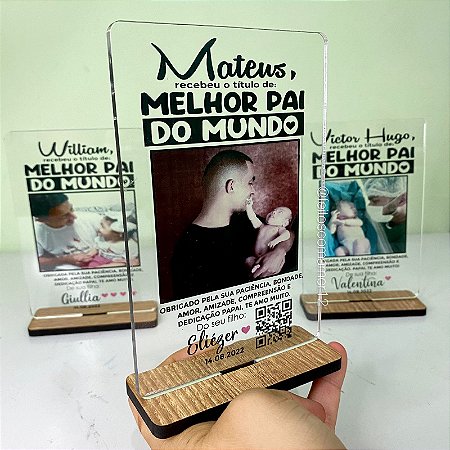 Placa Título Melhor Pai do Mundo