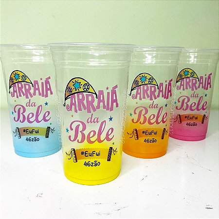 50 unidades Copo balada Degradê 500ml