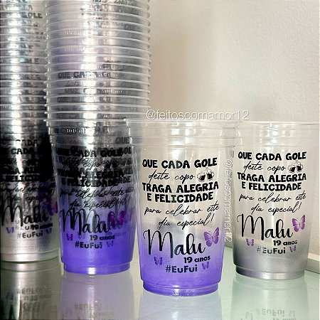 50 unidades Copo balada Degradê 300ml