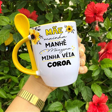 Caneca com colher Amarela