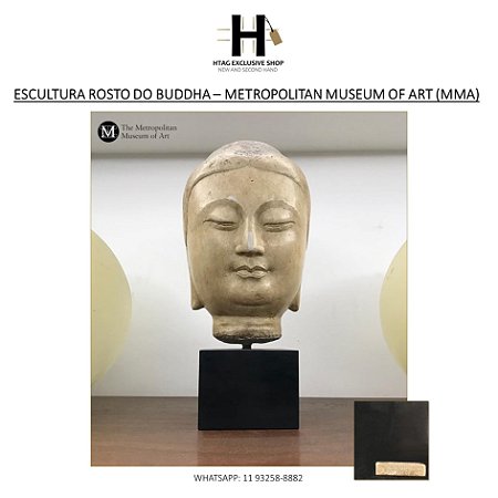 ESCULTURA DO ROSTO DO BUDDHA – METROPOLITAN MUSEUM OF ART (MMA) – 0,40M (A)