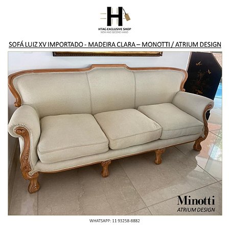 SOFÁ LUIZ XV IMPORTADO ESTOFADO OFF WHITE – 3 LUGARES – MINOTTI / ATRIUM DESIGN