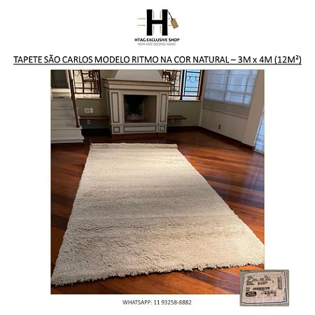 TAPETE SÃO CARLOS MODELO RITMO NA COR NATURAL – 2M x 4M (8M²)