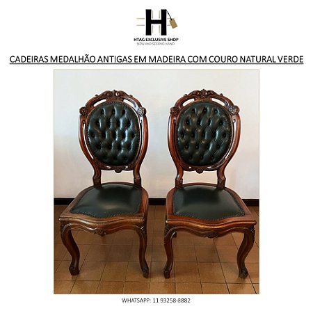 Parede cadeira medalhão antiga em couro capitonê, luxo, decoração, des -  HTAG EXCLUSIVE SHOP - New & Second Hand
