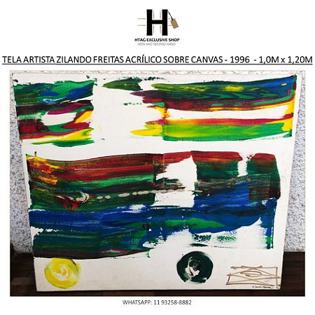 TELA ARTISTA ZILANDO FREITAS ACRÍLICO SOBRE CANVAS  - 1996  - 1,0M x 1,20M