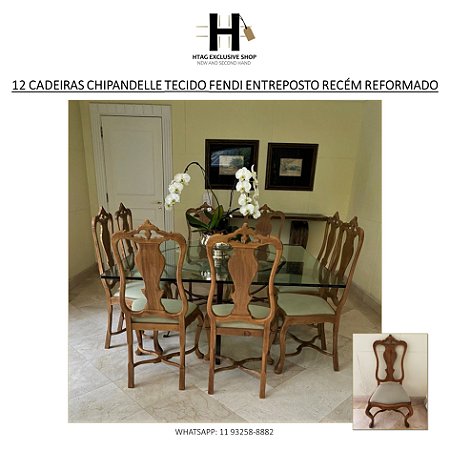 CADEIRAS ANTIGAS CHIPANDELLE COM ASSENTO OFF WHITE DA ENTREPOSTO RECÉM REFORMADO