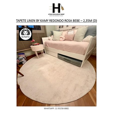 TAPETE LINEN BY KAMY REDONDO ROSA BEBE – 2,35M (D)