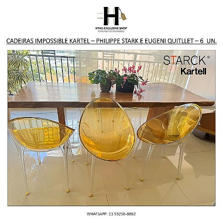 CADEIRAS DE JANTAR IMPOSSIBLE KARTEL – PHILIPPE STARK E EUGENI QUITLLET – 6 CADEIRAS