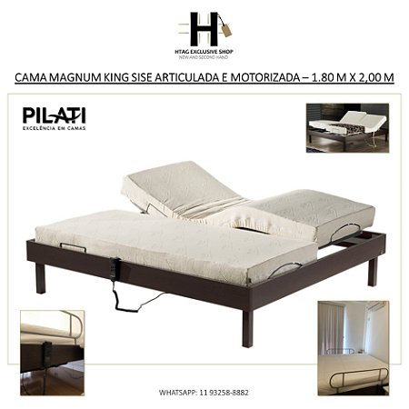 CAMA MAGNUM CASAL KING SIZE COMPOSTA ARTICULADA E MOTORIZADA – 1.80 m X 2,00 m