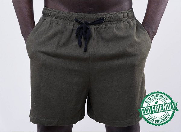 Short de Linho Verde Militar