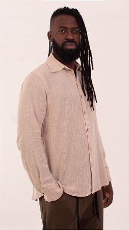 Camisa M/L de Algodão Rústico Cru