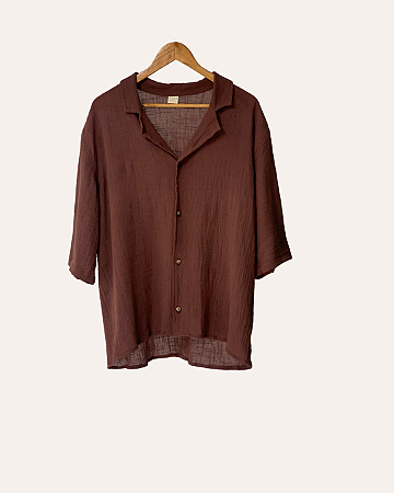 Camisa Cubana Chocolate