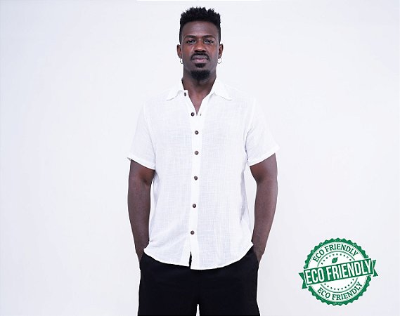 Camisa de Algodão Rústico Off White