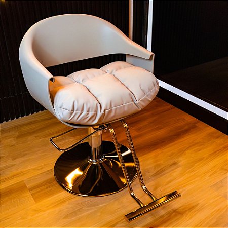 Poltrona Profissional Elegance White  com Base Redonda