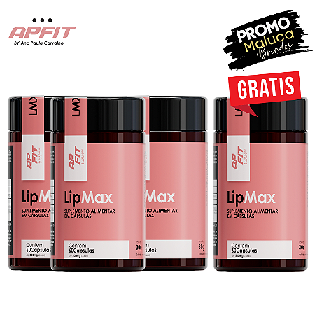 Combo 03 LipMax - Auxilia na Redução da Gordura Abdominal + 1 Grátis LipMax