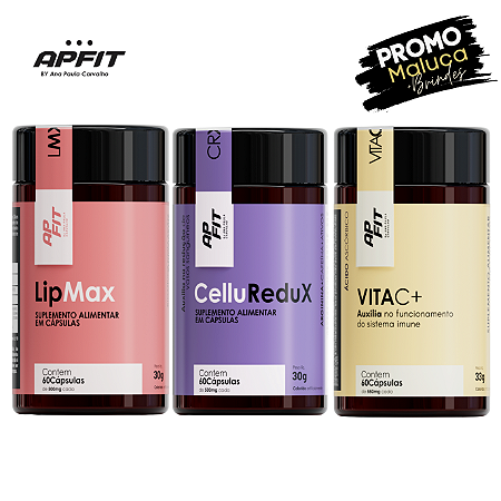 Combo AP FIT suplementar CelluRedux + LipMax + VitaC+