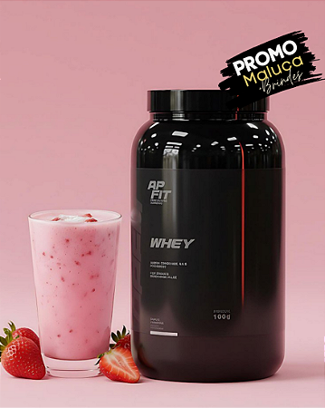 Whey Protein APFIT – Sabor Morango, 900g