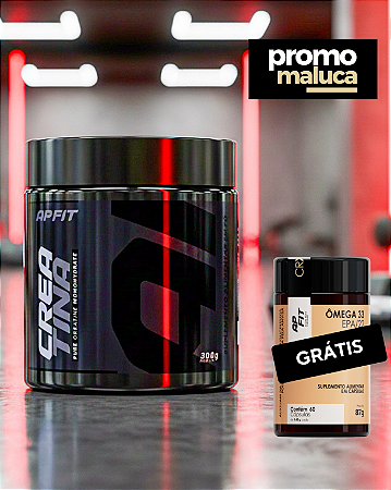 Creatina Monohidratada APFIT– 300g + Grátis ômega-3