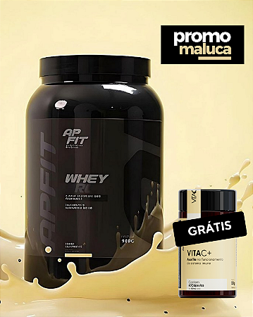 Whey Protein APFIT – Sabor Baunilha, 900g + Grátis Vita C +