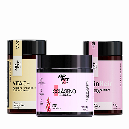 Combo Pele, Cabelo e Unhas SkinHair + Colágeno Sabor Uva + Vita C+